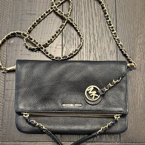 Michael Kors Black Crossbody Bag with Gold Chain